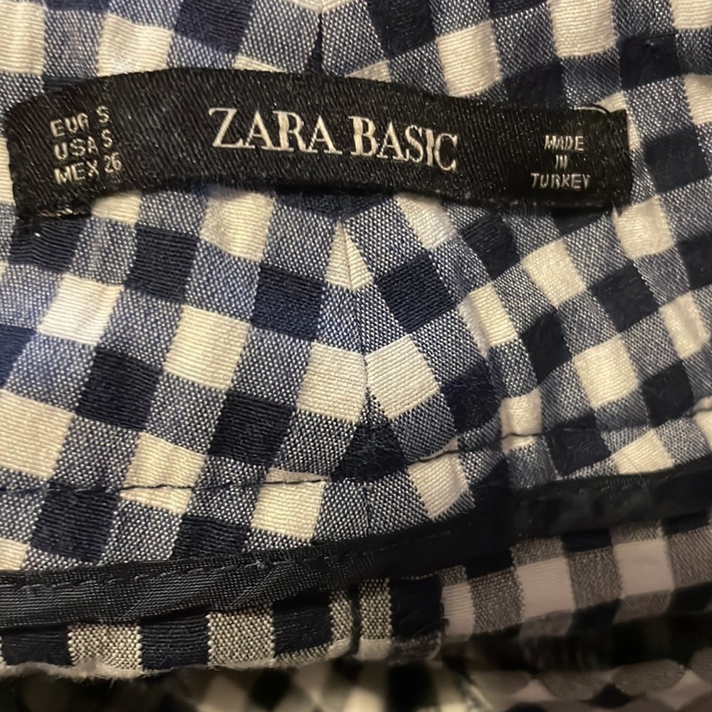 Zara Basic Blue And White Pants - image 8